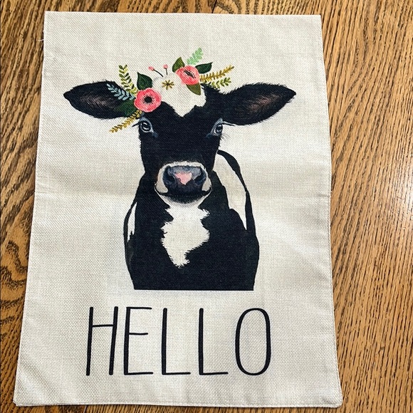 Other - Decorative Cow Hello flag